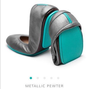 Tieks Metallic Pewter Ballet Flats 8